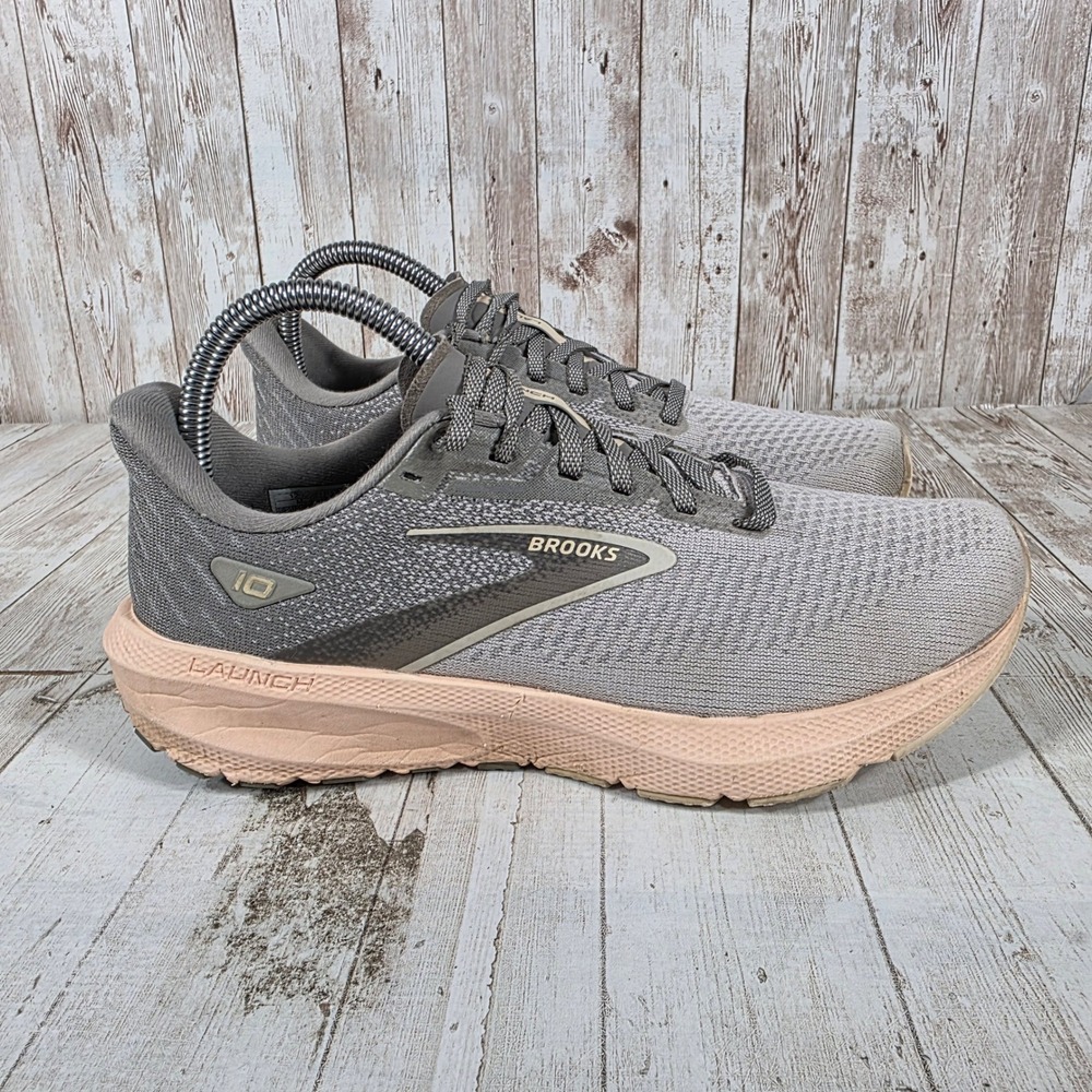 Brooks Launch 10 Womens Running Shoes Grey Peach 1203981B170 Size 7.5 B Medium